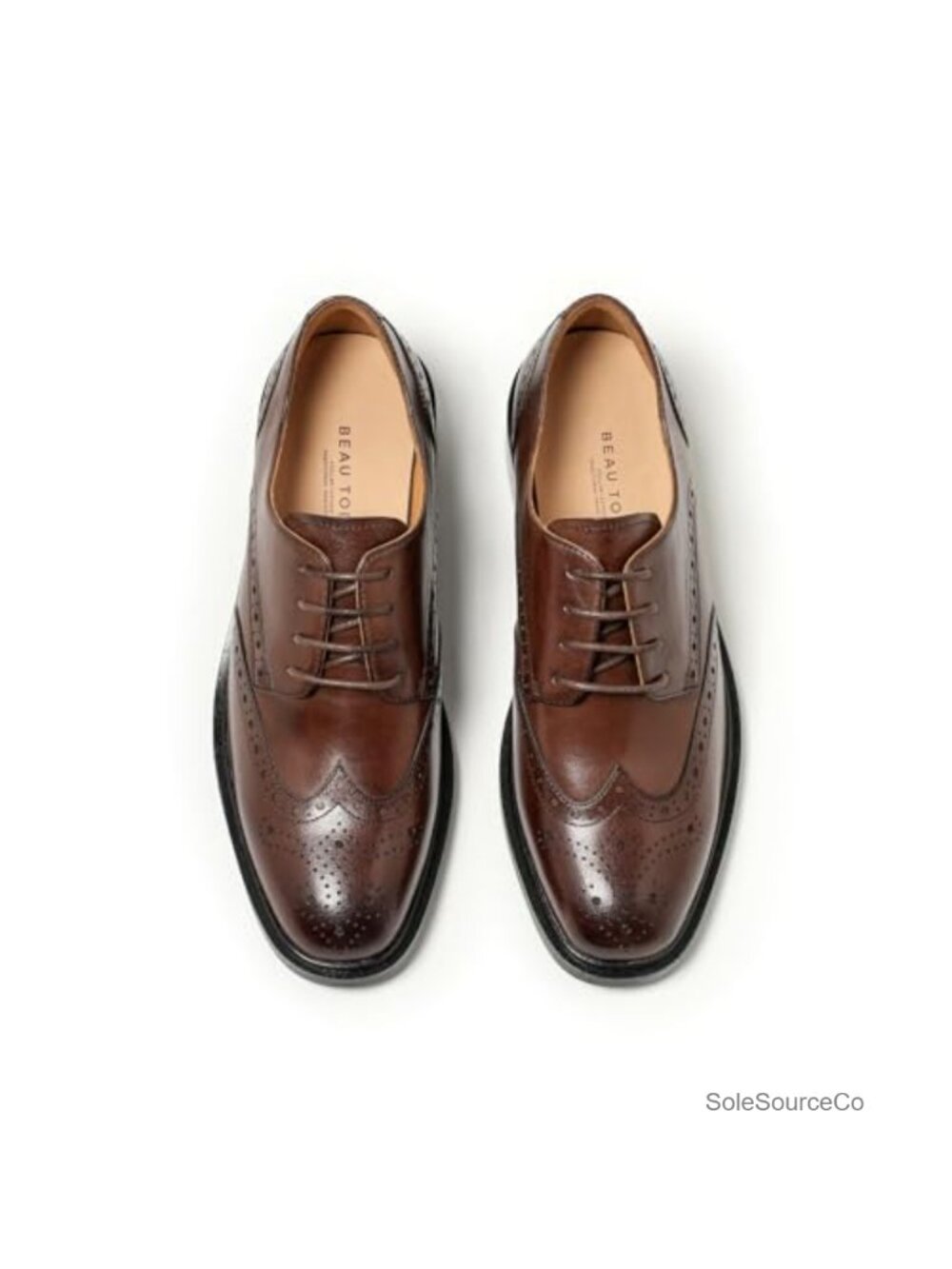 Genuine Calfskin Wingtip Brogue Oxford Dress Shoes for Women Lace-Up Business